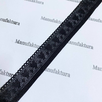 Мереживо 25мм чорне еластичне